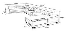 Multifunctional Leather Sectional Sofa with Chaise