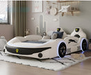 LED Leather Kids Car Bed With Mattress / Ruchi