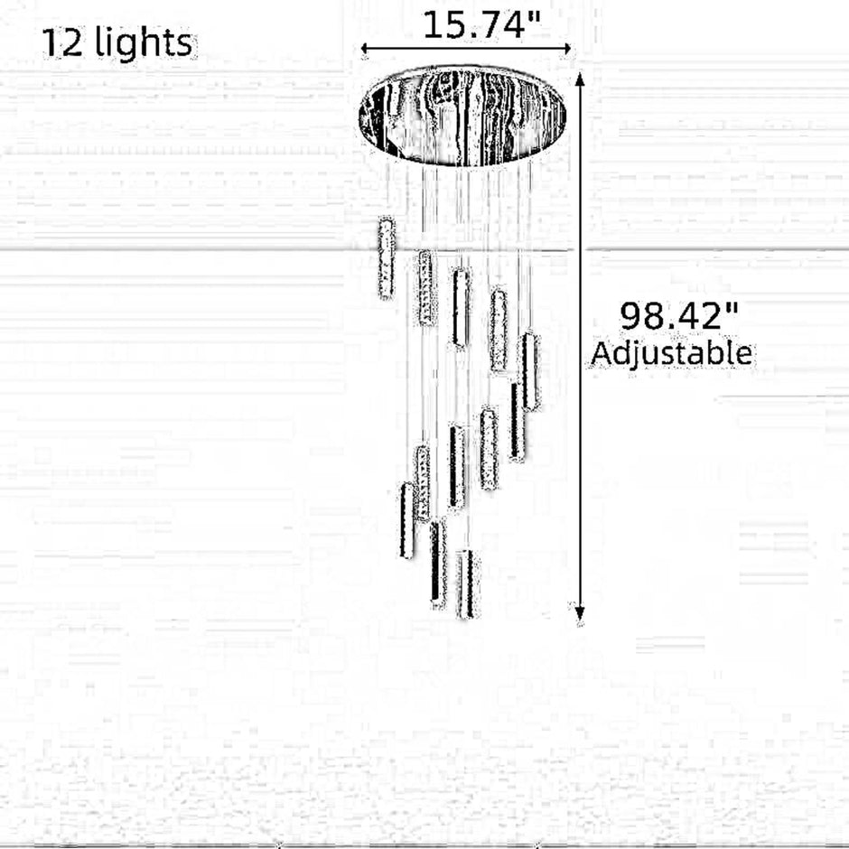 Modern Crystal Bar Design LED Chandelier