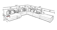 Spacious Leather Modular Sectional Sofa With Chaise
