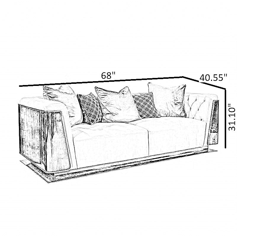 Modern Glossy Velvet Fabric Sofa Set