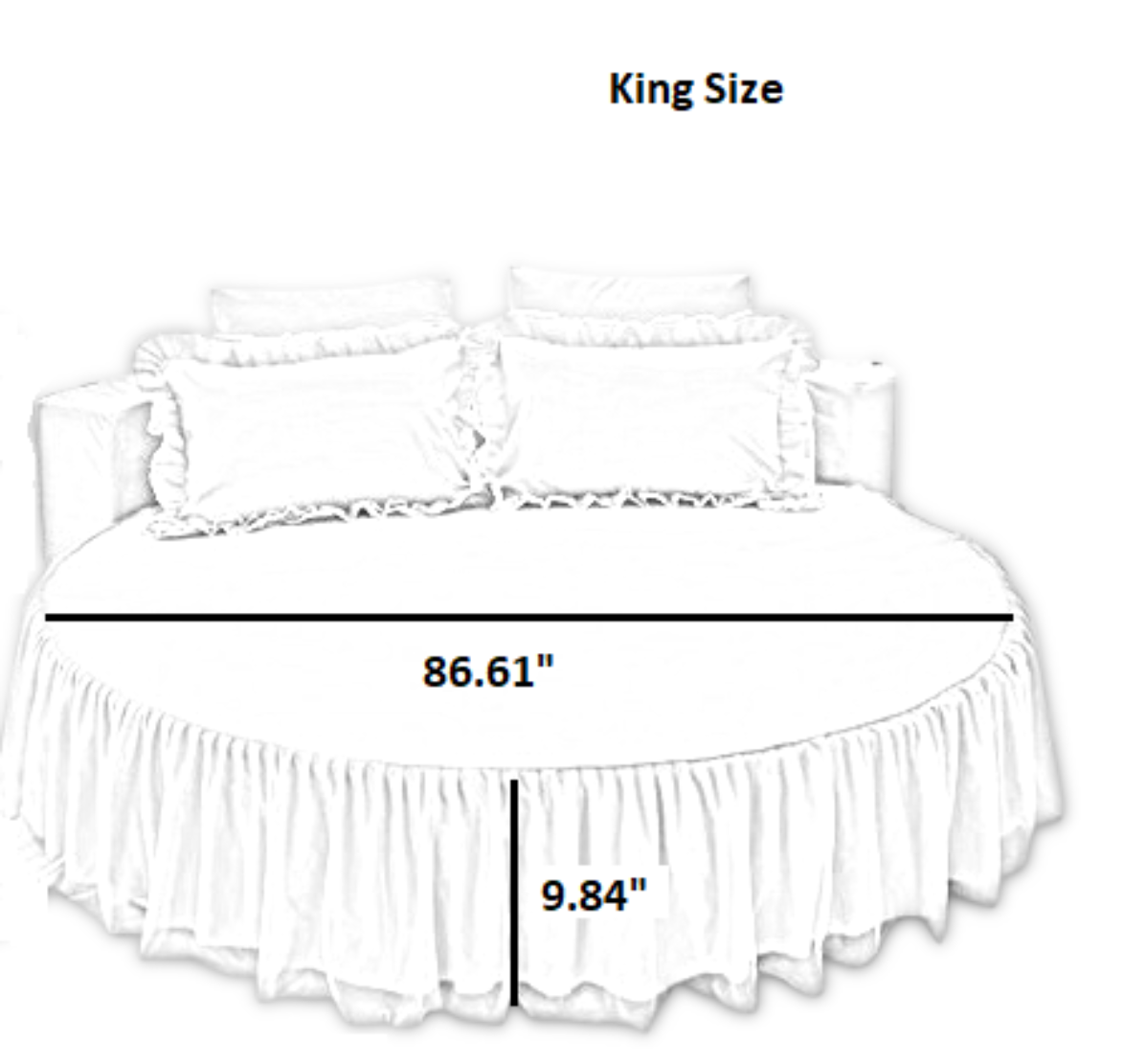 Cotton Round Bedsheet Skirt And Pillowcases