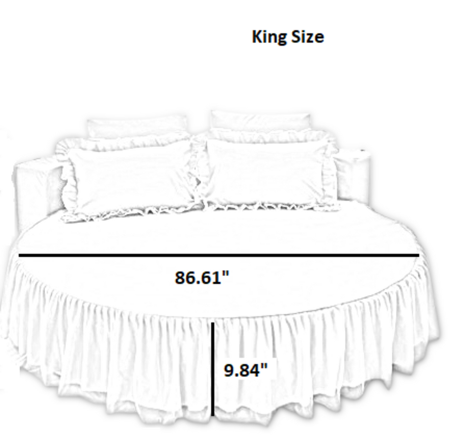 Cotton Round Bedsheet Skirt And Pillowcases
