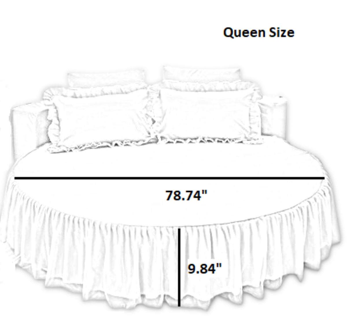 Cotton Round Bedsheet Skirt And Pillowcases