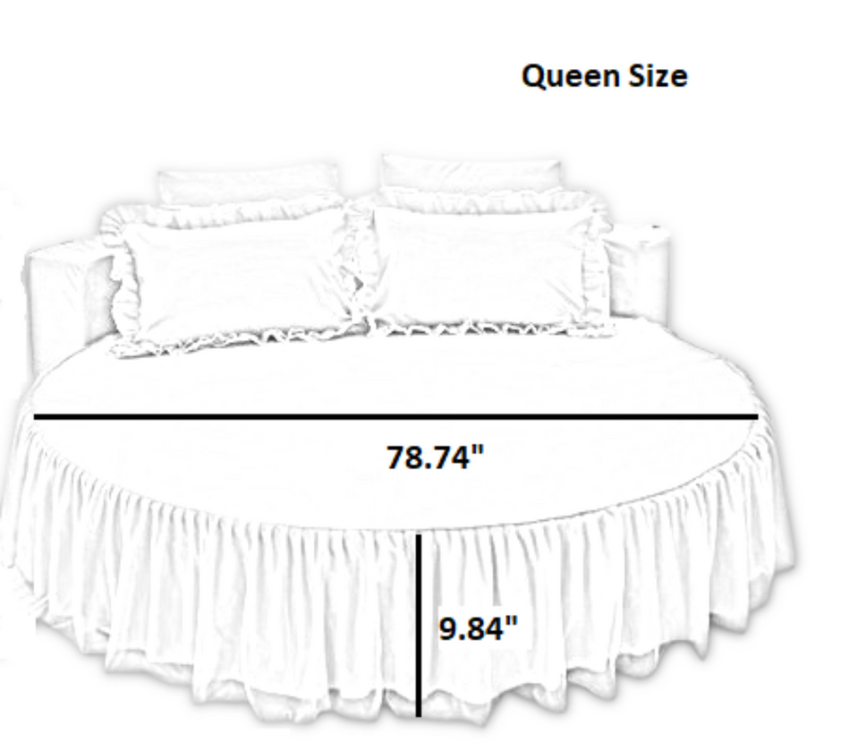 Cotton Round Bedsheet Skirt And Pillowcases