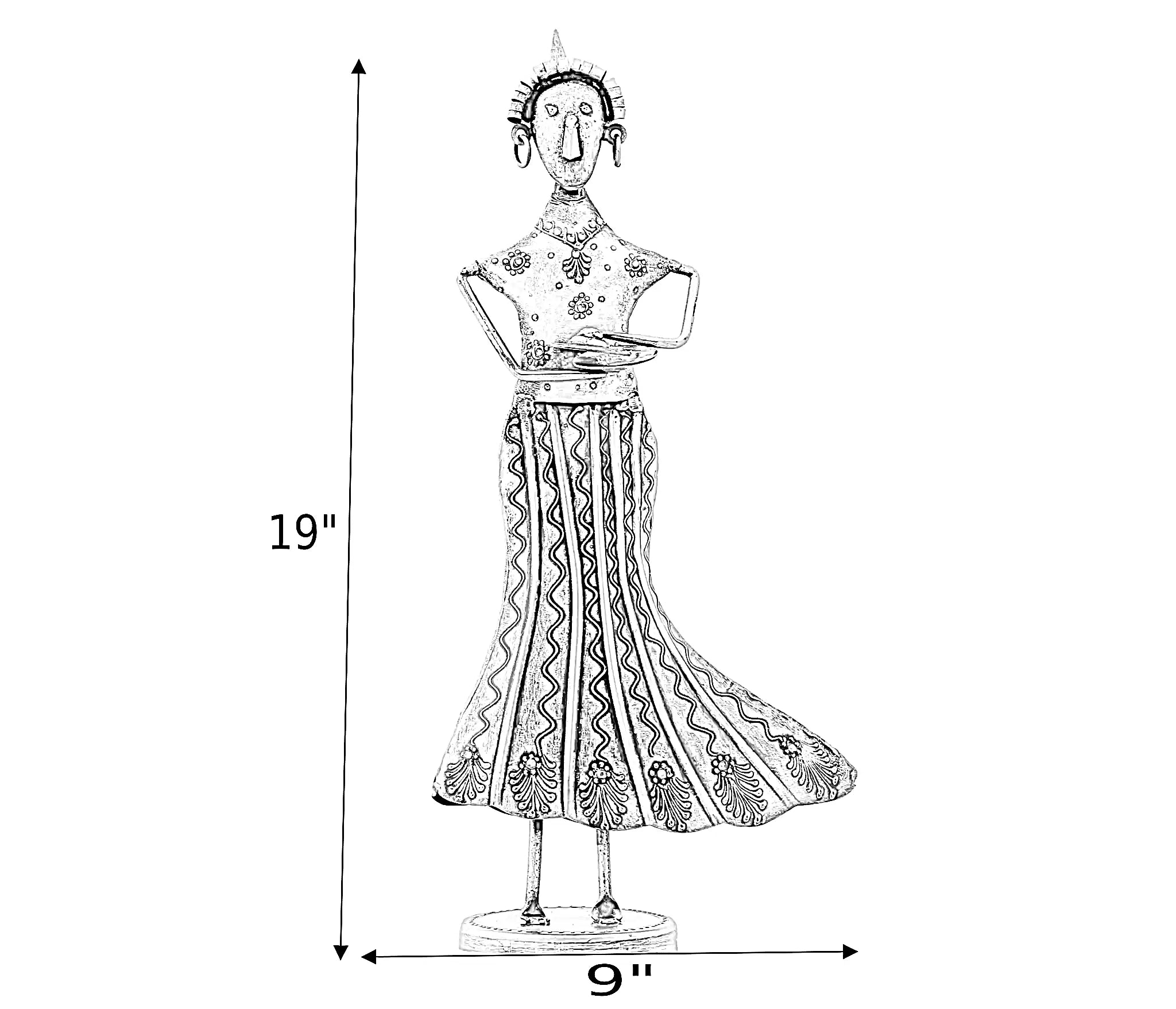 Vintage Metal Musician Statue For Home / Ruchi