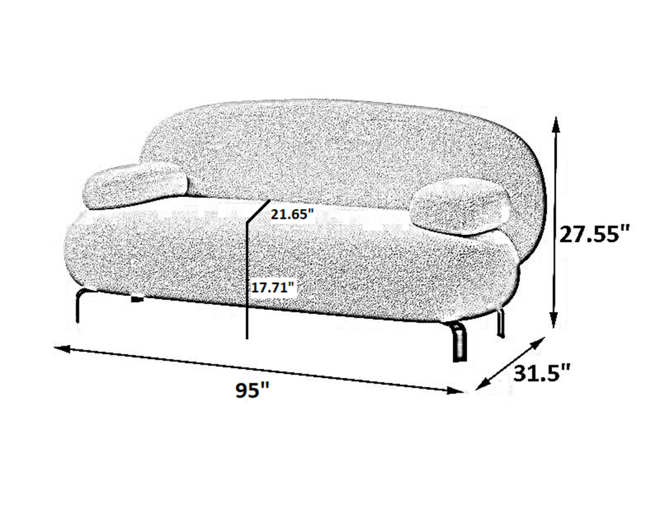 Minimalistic Fabric Modern Sofa Set