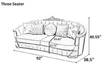 Velvet European Sofa Set of 3