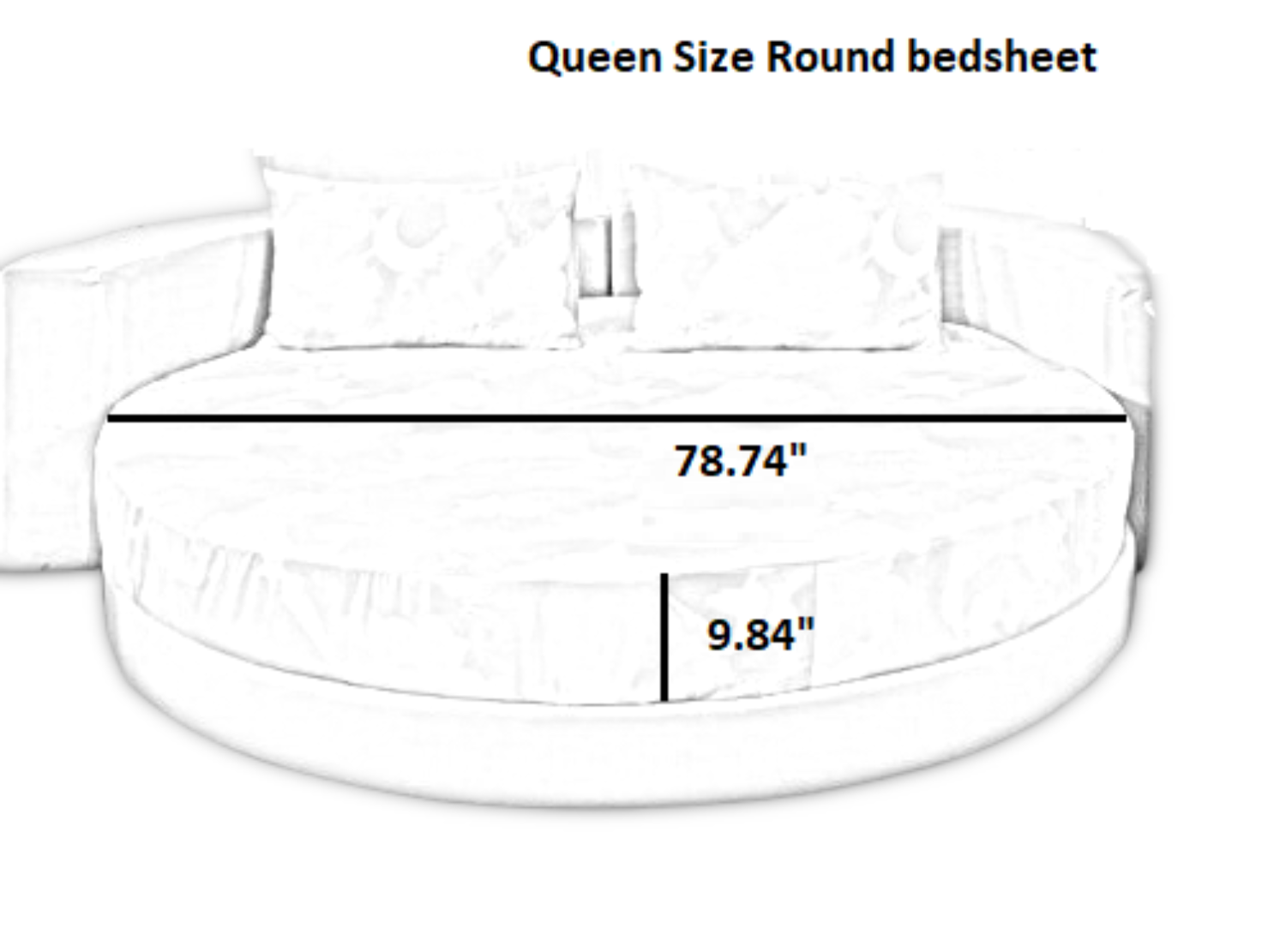 Round Cotton Fitted Bedsheet Set