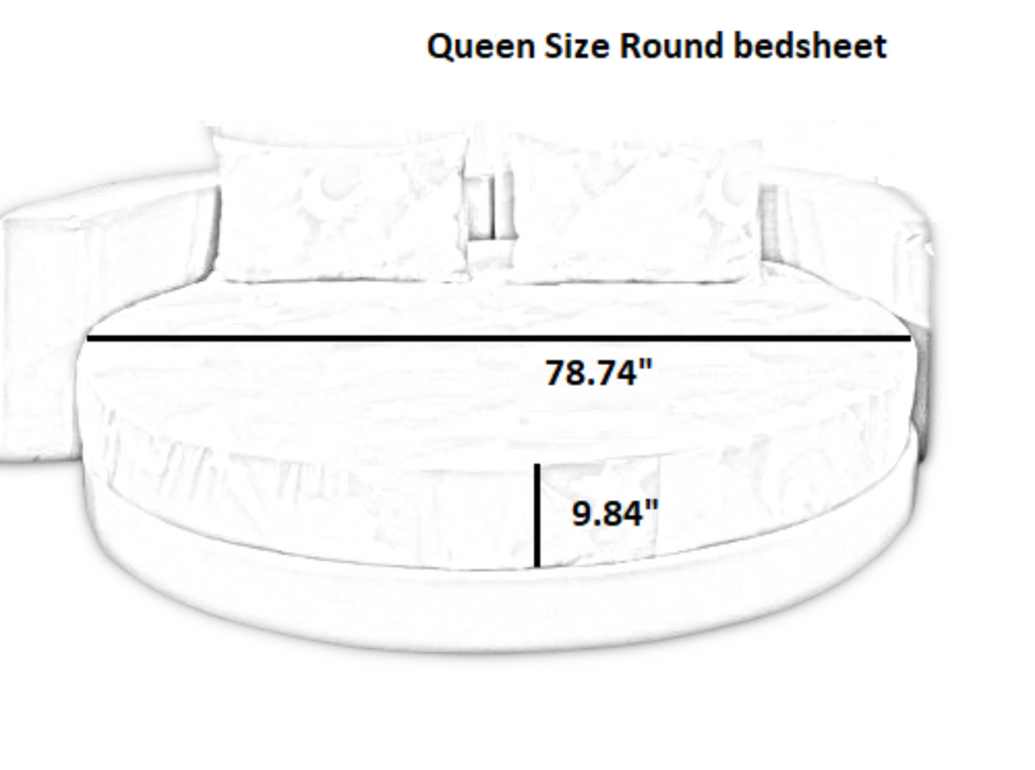 Round Cotton Fitted Bedsheet Set