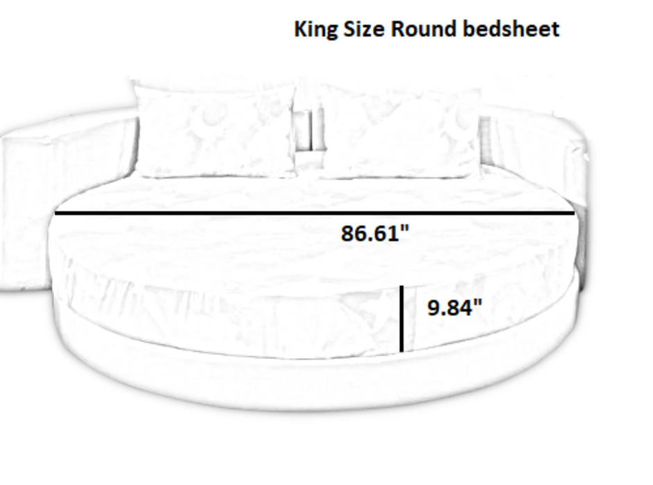 Round Cotton Fitted Bedsheet Set