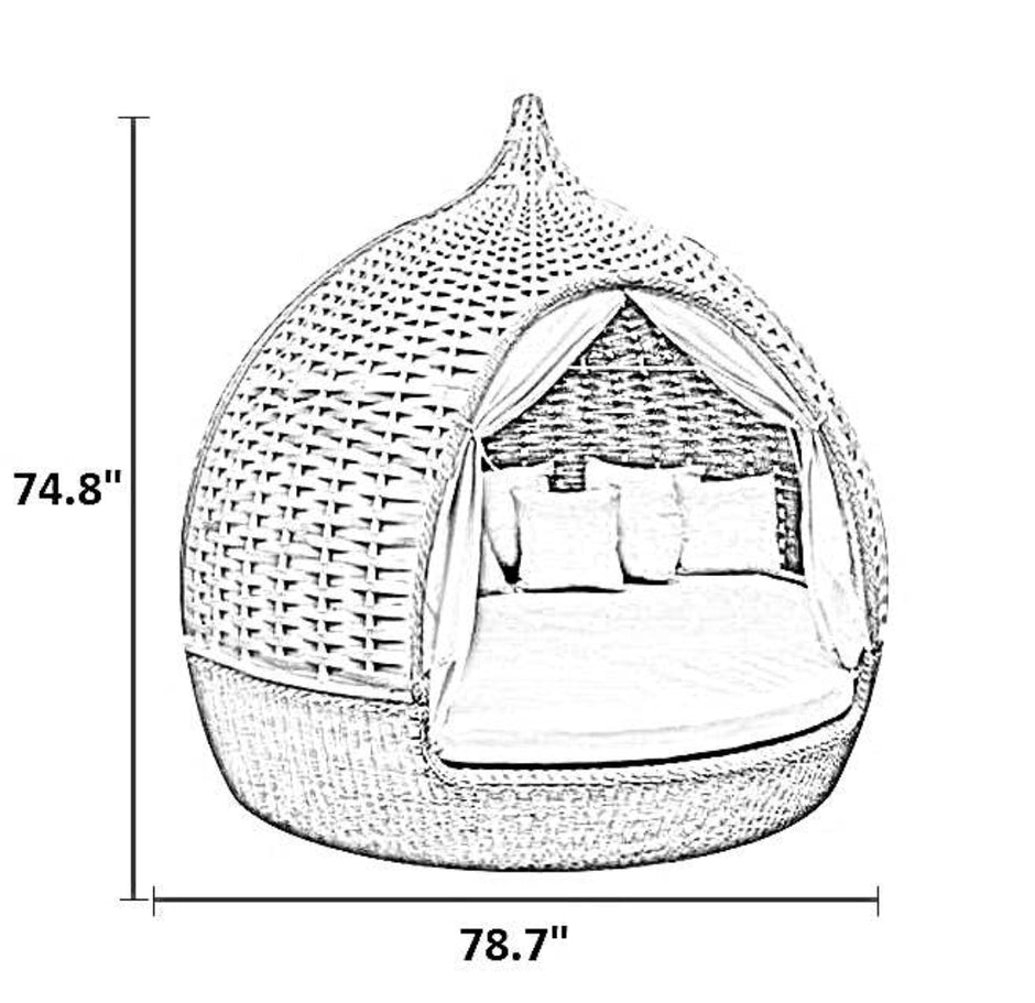 Rattan Round Outdoor Daybed / Ruchi