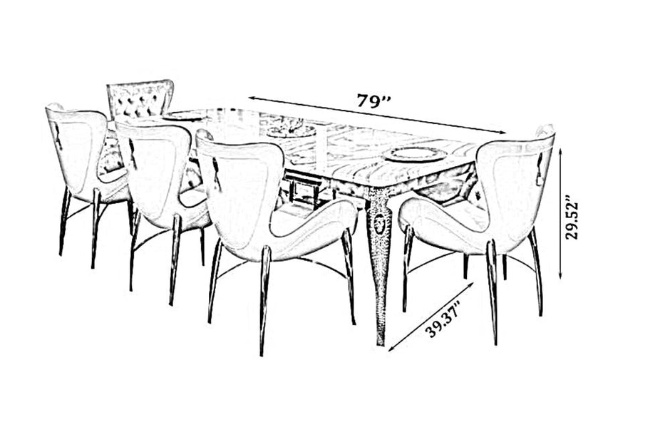 Modern Marble Dining Table Set with Chairs / Ruchi