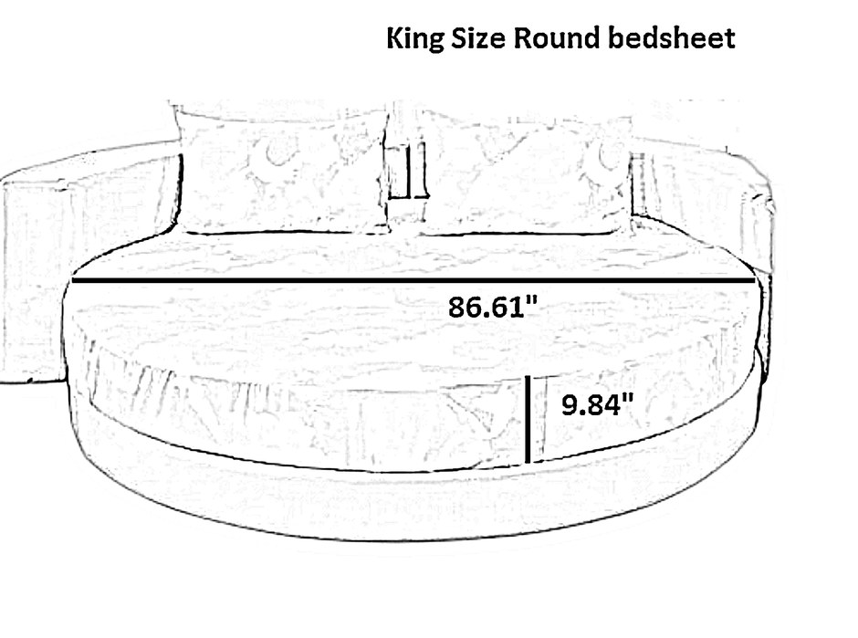 Round Cotton Fitted Bedsheet With Pillowcases