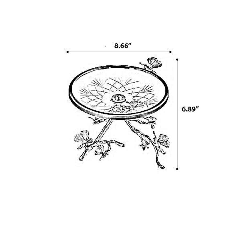 Glass Top Brass Fruit Tray For Party / Ruchi