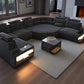 U-shaped LED Fabric Sectional Sofa / Ruchi