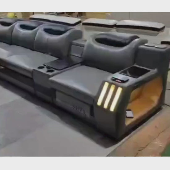 Multifunctional LED Leather Recliner Sofa Bed / Ruchi
