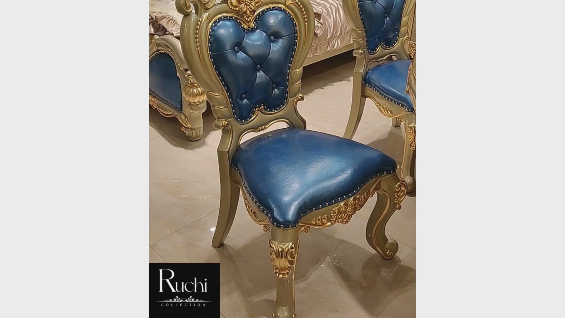 European Round Wooden Dining Table Set For 6 / Ruchi