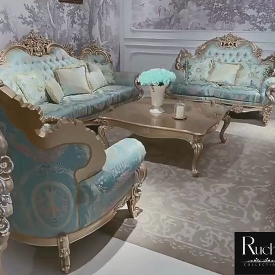 Liville Floral Fabric European Sofa Set / Ruchi