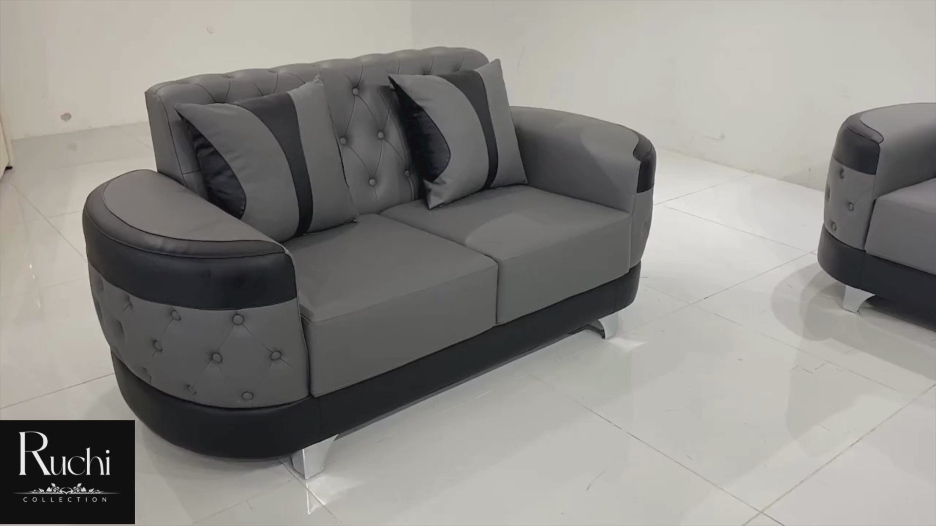 3-Piece Living Room Leather Sofa Set / Ruchi