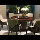 Round Wooden Dining Table Set With Lazy Susan