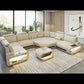 U-shaped LED Fabric Sectional Sofa