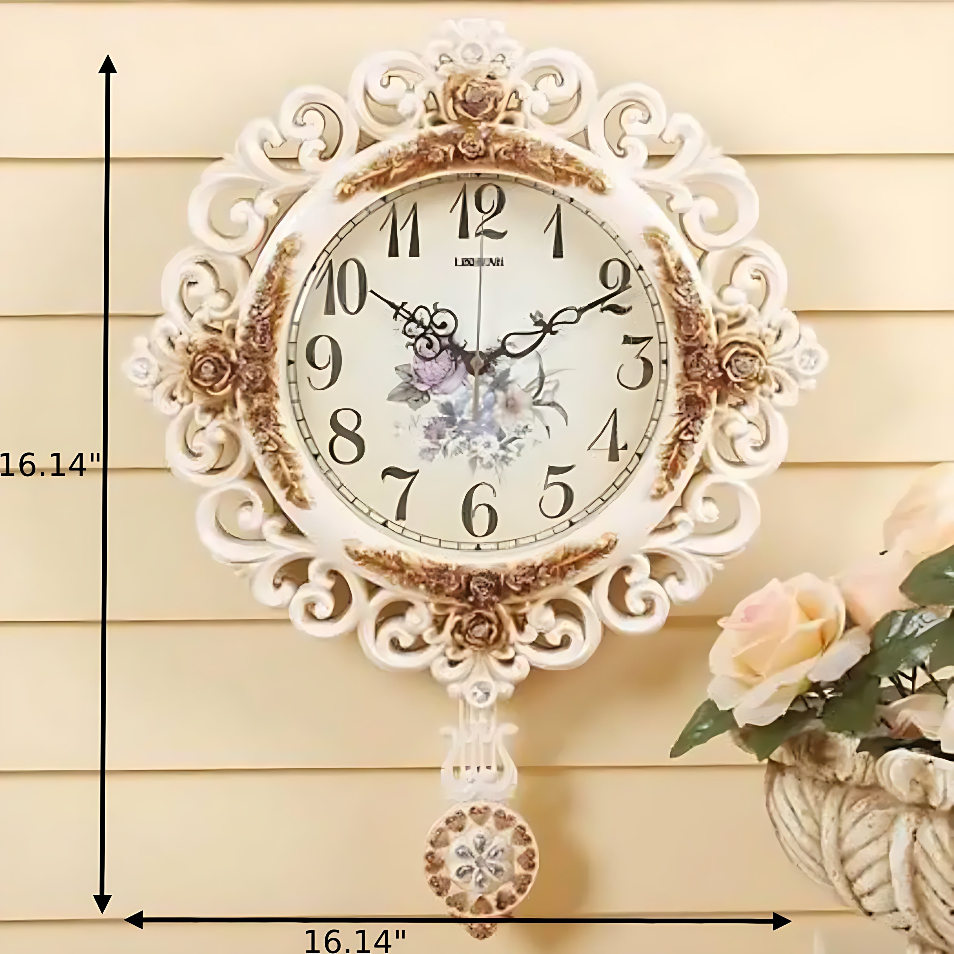 Premium Ivory Pendulum Wall Clock / Ruchi