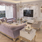 Europian Button-tuffted Fabric Sofa Set