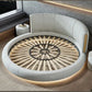 Modern Leather Upholstered LED Strip Wooden Round Bed / Ruchi