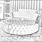Leather Upholstery Modern Luxurious Round Bed / Ruchi