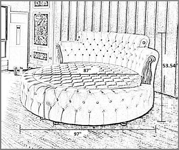 Leather Upholstery Modern Luxurious Round Bed / Ruchi