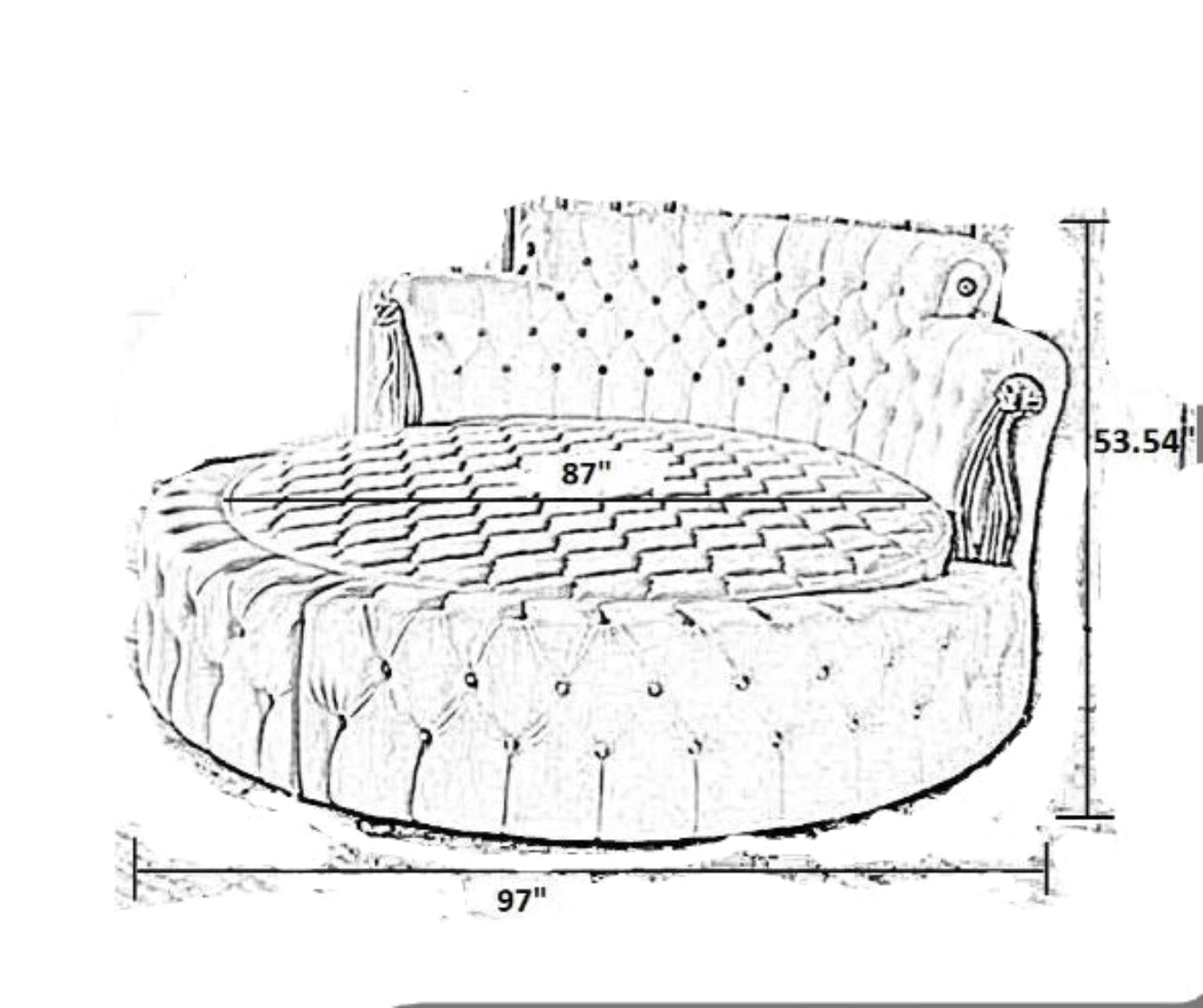 European Style Leather Round Bed / Ruchi