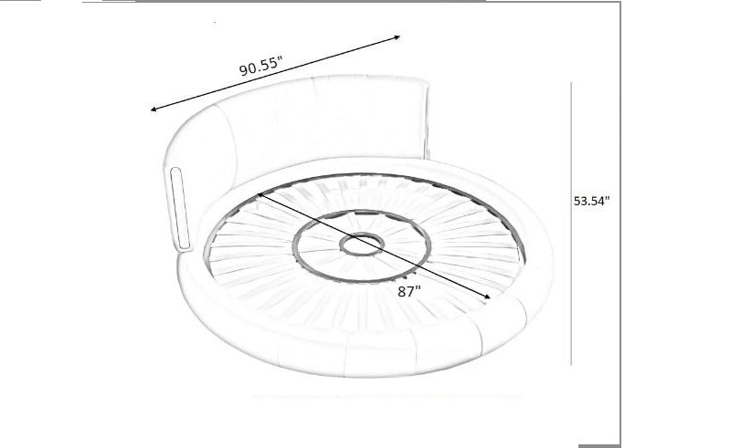 LED Leather Round Bed