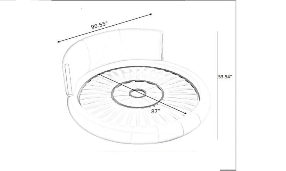 LED Leather Round Bed