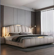 Modern LED Leather Bed With Storage / Ruchi