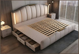 Modern LED Leather Bed With Storage / Ruchi