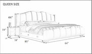 Modern LED Leather Bed With Storage