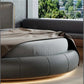 Modern Leather Upholstered LED Strip Wooden Round Bed / Ruchi