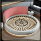 Modern Leather Upholstered LED Strip Wooden Round Bed / Ruchi