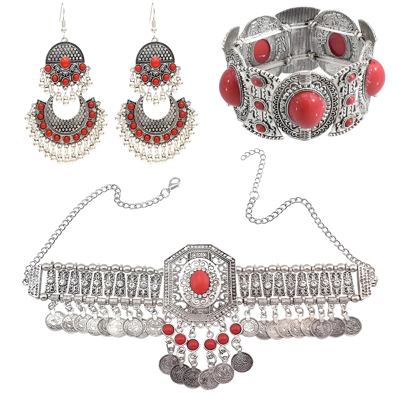Bohemian Luxury Style Stone Carved Necklace Set / Ruchi