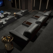 Power Recliner LED Leather Sofa For Theater / Ruchi