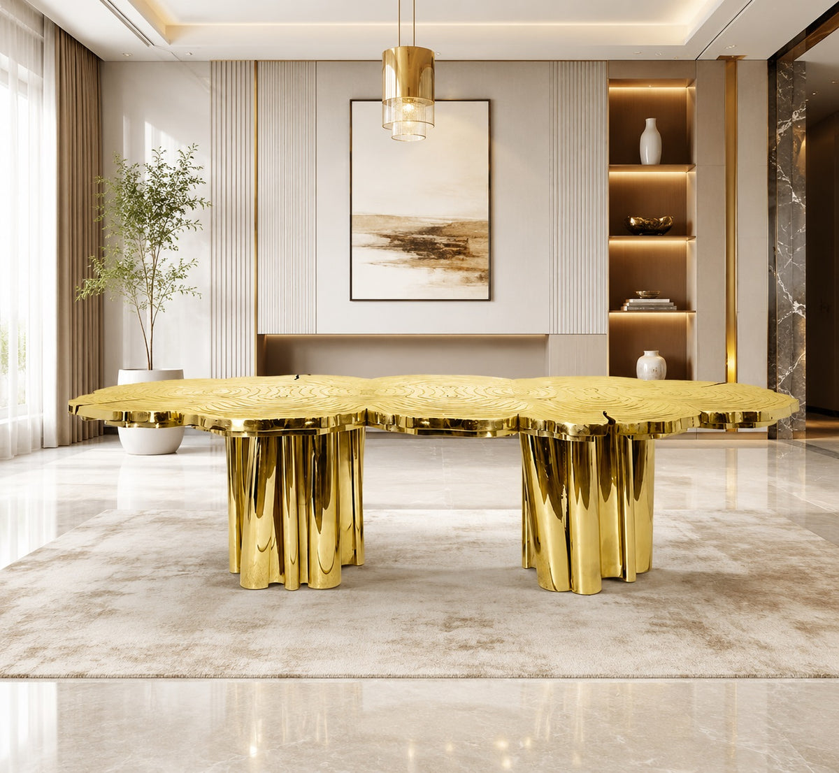 Modern Luxurious Metal Dining Table / Ruchi