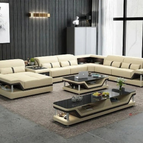 Glamorous LED Sectional Leather Sofa / Ruchi
