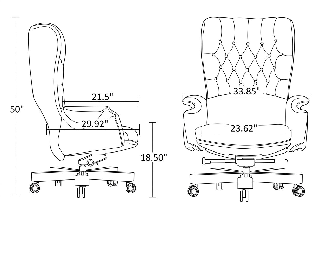 Modern Reclining Leather Ergonomic Office Chair / Ruchi