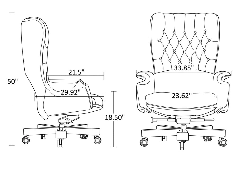 Modern Reclining Leather Ergonomic Office Chair / Ruchi