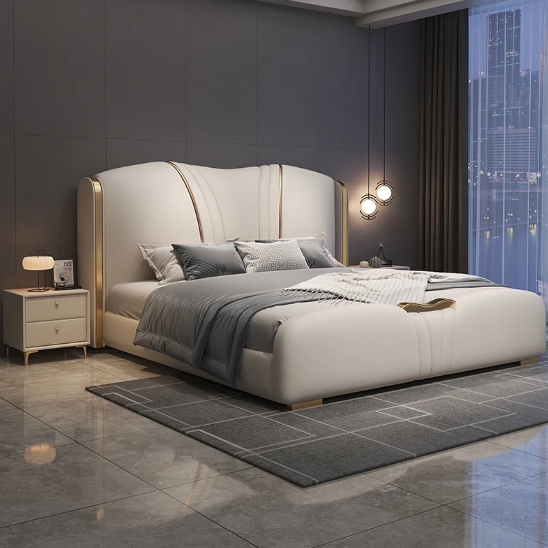 Modern Luxury Leather Bed / Ruchi