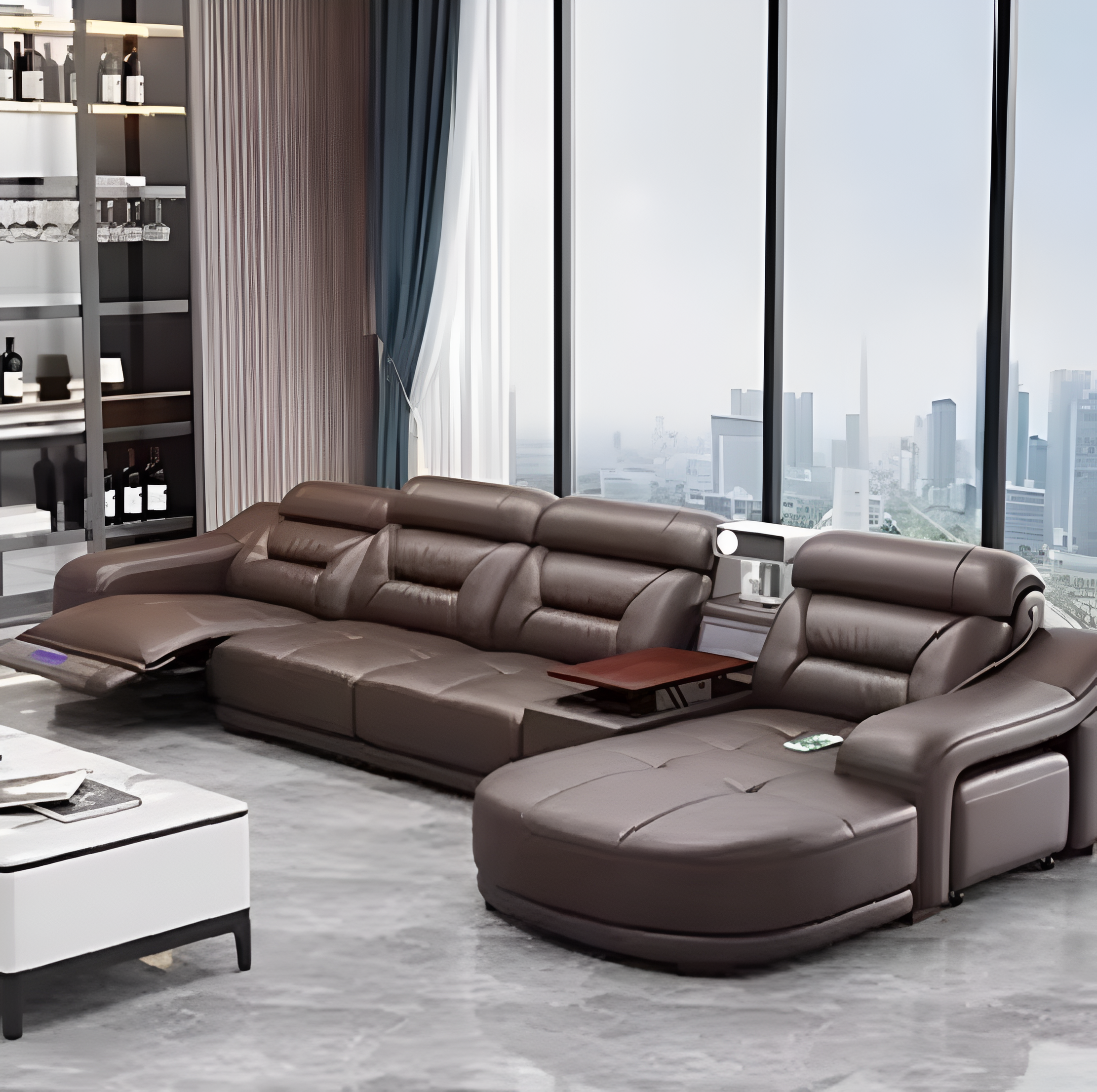 Comfy Electric Reclining Leather Sofa / Ruchi