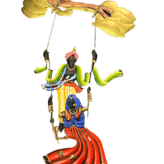 Radha Krishna Metal Wall Hanging Decor / Ruchi