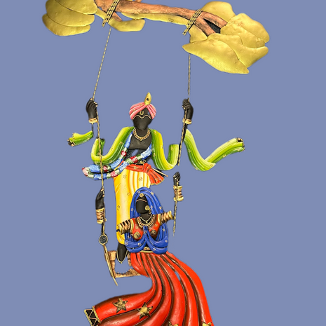 Radha Krishna Metal Wall Hanging Decor / Ruchi