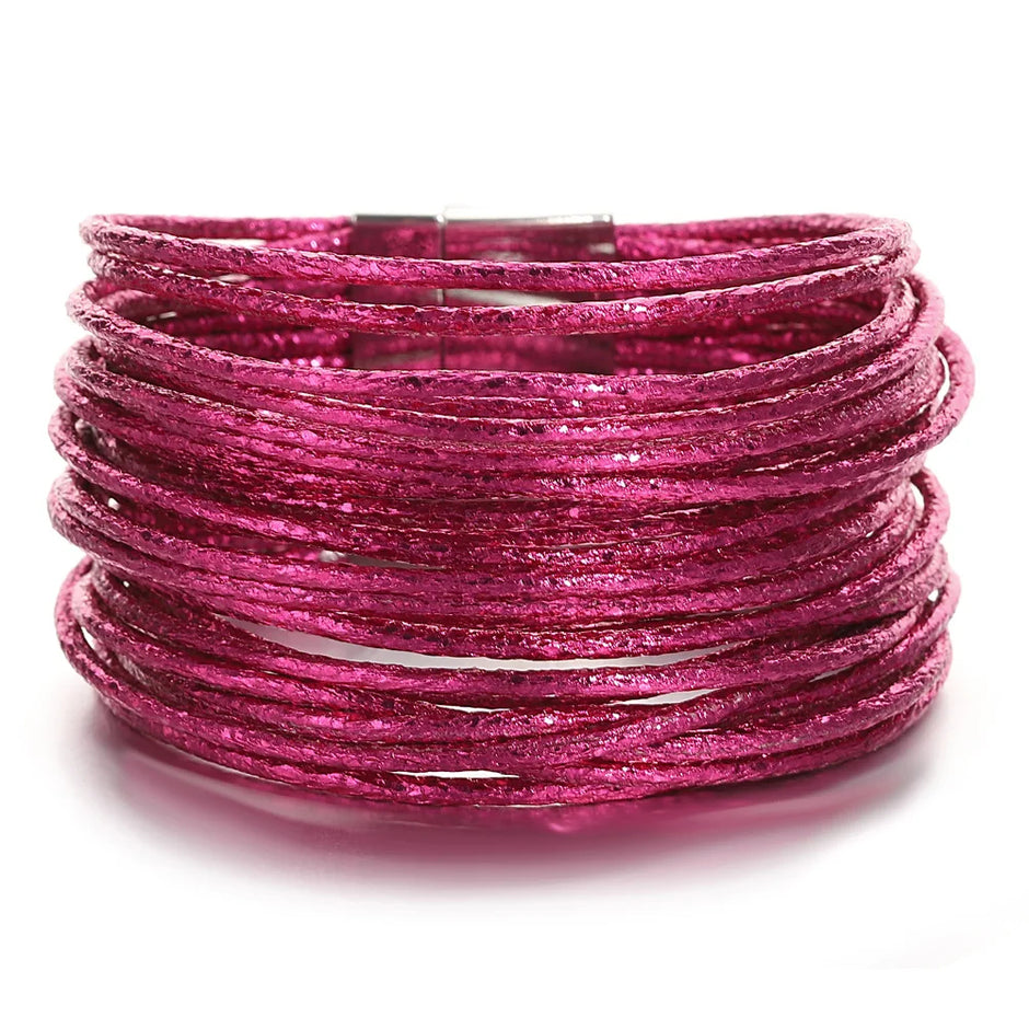 Glittery Leather Bracelet For Women